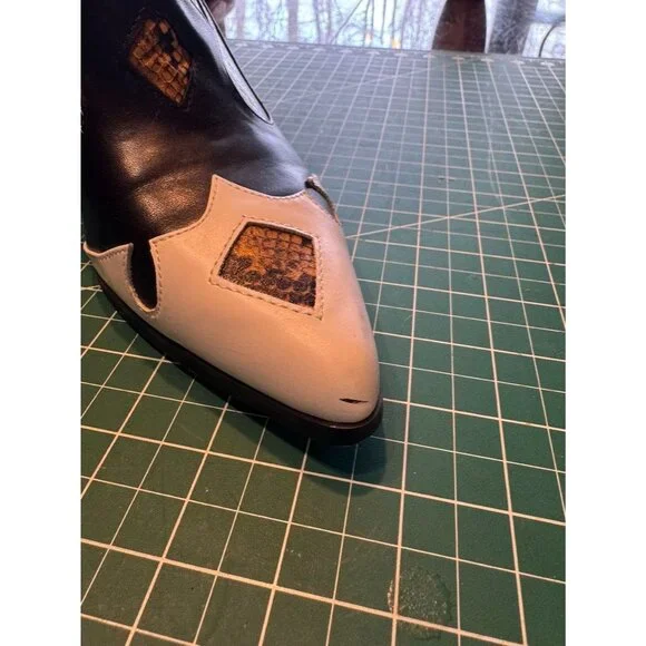 Lemonade Western Style Black White Cowboy Boots Snake Print Accents Womens Size - Picture 9 of 11